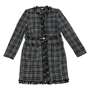 DKNY Tweed Luxury Designer Business Casual Work Long Jacket Womens 8